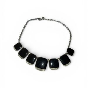 Elegant Black Necklace with Silver Accents